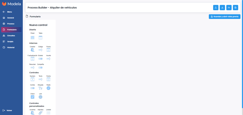 Formulario process builder