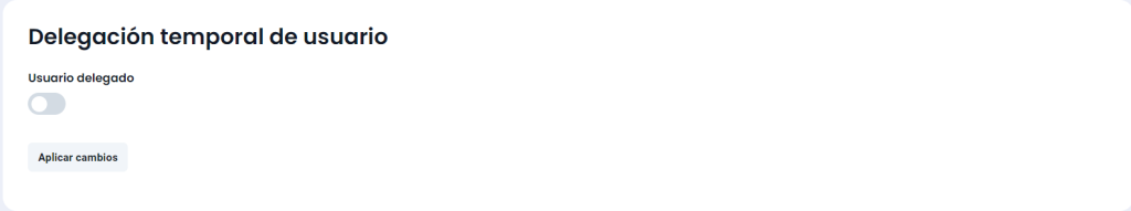 Bloque de delegación temporal de usuario desactivado.